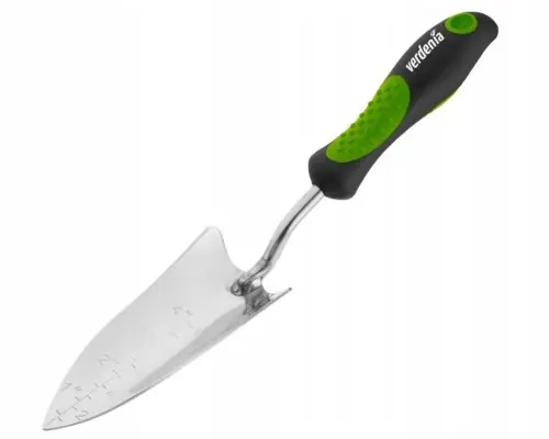 Łopatka ogrodnicza wąska stal nierdzewna 31cm z miarką gumowa rączka 1 szt. Do wyczerpania zapasów