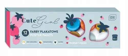 Wybór klientów Farby plakatowe 12 intensywnych kolorów 20 ml dla dzieci kryjące 1 szt.