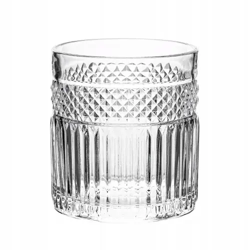 Szklanka do whisky drinków przezroczysta ryflowana 330ml 1szt Greta Popularny
