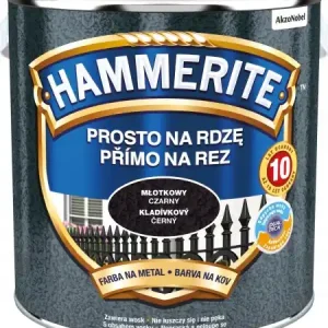 Zamów teraz Hammerite Prosto Na Rdzę farba do metalu młotkowy czarny 2,5L