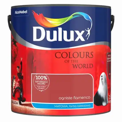 Hit cenowy Dulux Kolory Świata farba lateksowa ścienna Ogniste Flamenco mat 2,5L