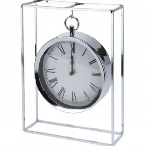 Zegar ścienny wiszący metalowy srebrny nowoczesny 18,8x25cm Oferta czasowa
