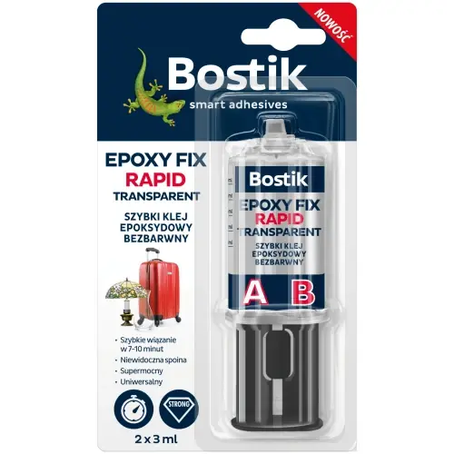 Bostik Fix Rapid klej epoksydowy dwuskładnikowy bezbarwny 2x3ml Promocja