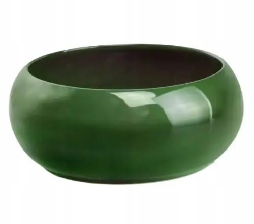 Doniczka ceramiczna osłonka misa dekoracyjna klasyczna zielona 24cm Dodaj do koszyka
