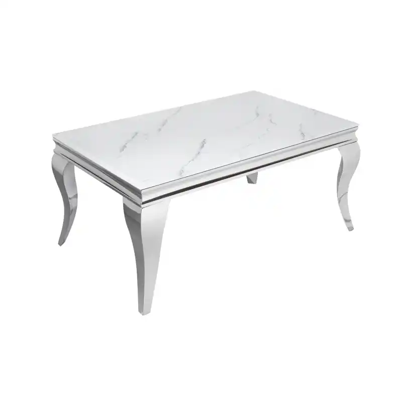Okazja Stolik kawowy New Barok 100 cm srebrny - Invicta