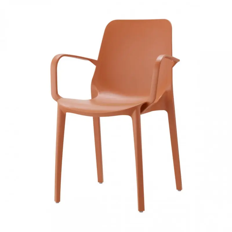 Ekspresowa dostawa Krzesło Ginevra - terracotta z podłokietnikami