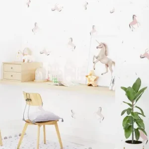 Popularny Tapeta dla dzieci Pink Unicorn