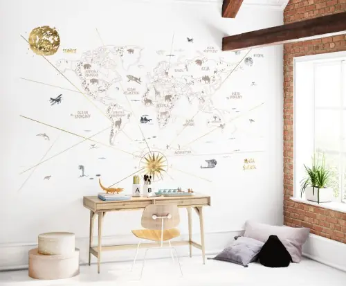 Mural dziecięcy World Map 2- język angielski Premium