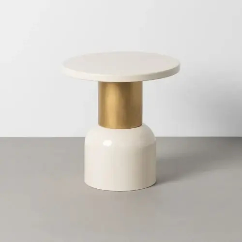 Stolik metalowy Little - Biało-złoty | Ixia Oferta czasowa