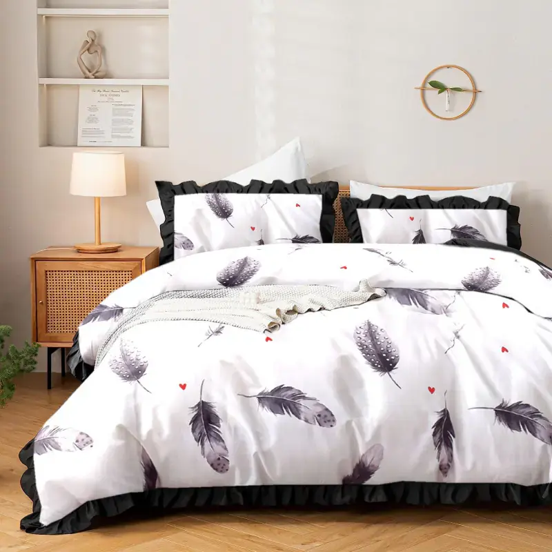 Darmowa dostawa Komplet dwustronnej pościeli z falbanką 200x220cm SULESUDA