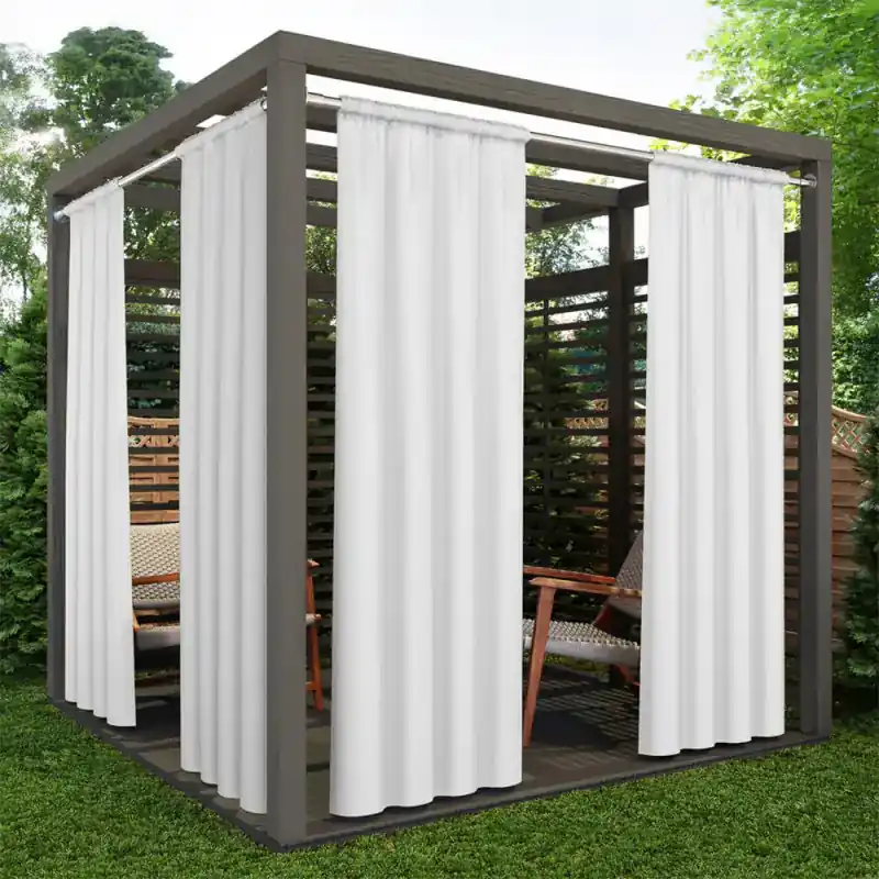 Kup teraz Zasłona biała do altany, ogrodu i na taras na tunelu 70x200cm TUINELA