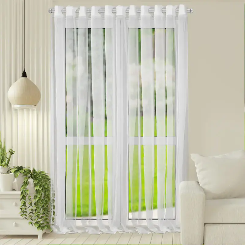 Firana z woalu biała na przelotkach 400x240cm SASUNA Rabat