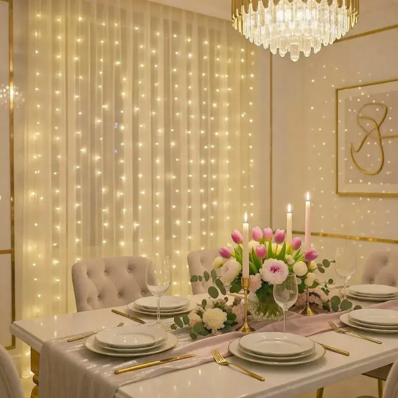 Kurtyna świetlna 200 LED żółta 3x2m LUMI CURTAIN Wysoka jakość