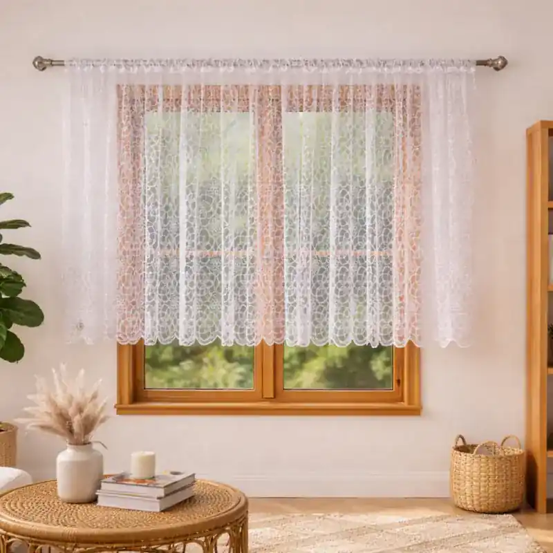 Tylko do końca tygodnia Firana z haftowanej markizety na taśmie 400x150cm ETERIA