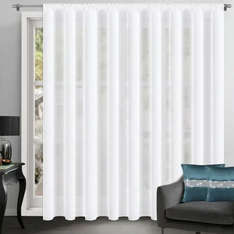 Firana z woalu biała na taśmie 400x230cm LISSY Tylko dziś