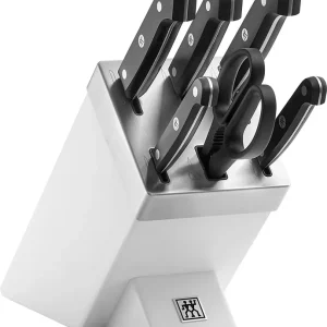 ZWILLING Gourmet Zestaw noży w bloku samoostrzącym 7 części, biały Do wyczerpania zapasów