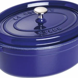 Staub La Cocotte - Garnek/Brytfanna żeliwna owalna 4.2 l, niebieski Bezpieczna płatność