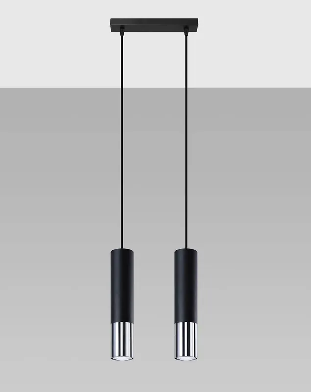 Lampa wisząca Loopez 2 czarny/chrom Tylko dziś