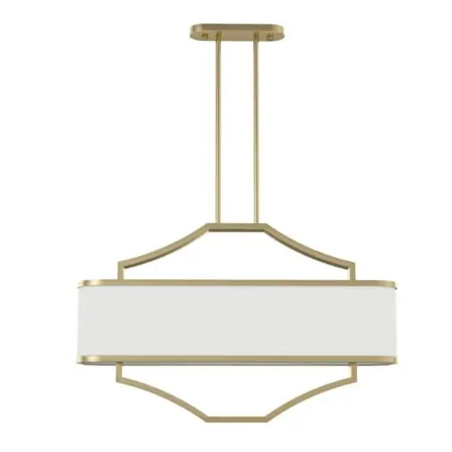Darmowy zwrot Lampa Sufitowa, Wisząca Gerdo Ovale, Stare Złoto, Satyna, 80x21x50cm