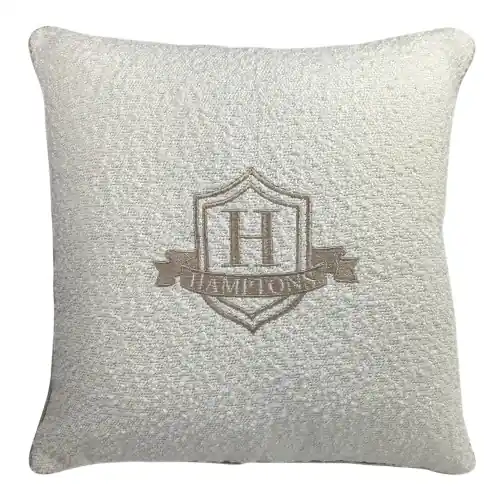 Ostatnie sztuki Poduszka Dekoracyjna z Haftem Hamptons Monogram - Różne Kolory Tkanin35x55 cm