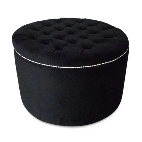Najlepsza cena Puf/Stołek Velvet Rond Black XXL - różne kolory tapicerkiVelvet