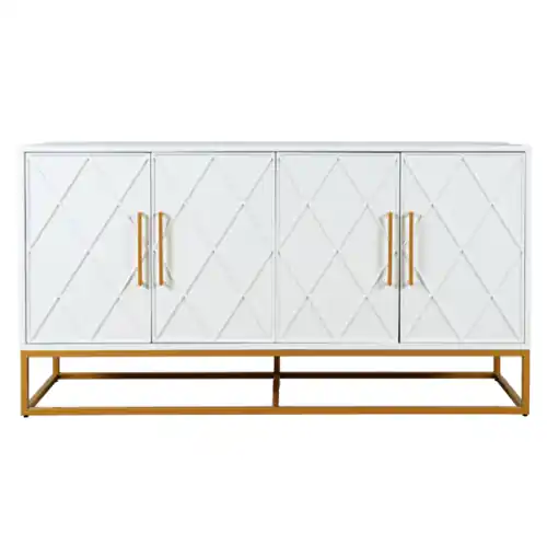 Komoda Avola Biała, Złoto 152,5x41x81,5cm Obniżka ceny