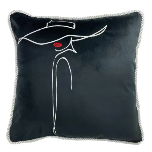 Najlepsza cena Poduszka Haftowana Dekoracyjna Woman - Różne Kolory Tkanin45x45 cm