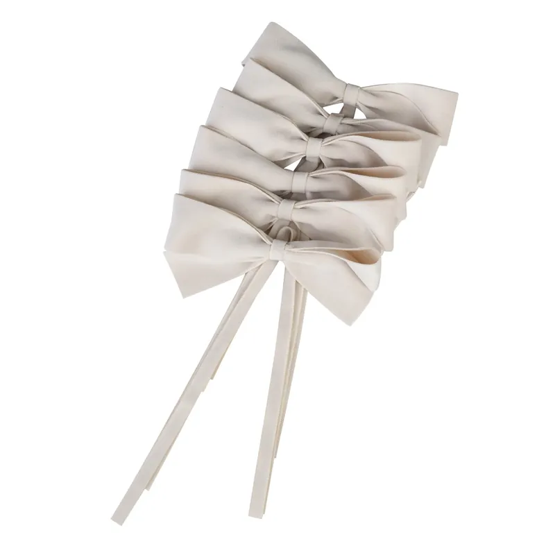 AKSAMITNE KOKARDKI DEKORACYJNE - ALABASTER BOWS - 6 SZT. - ROSEBERRY HOME Tylko do końca tygodnia