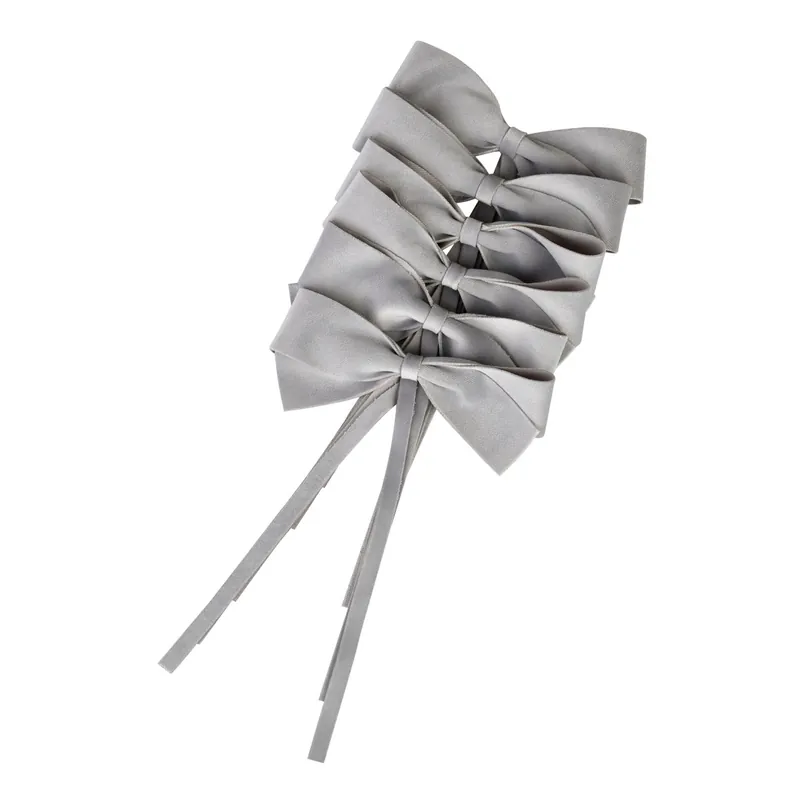 Wysoka jakość AKSAMITNE KOKARDKI DEKORACYJNE - GRAY BOWS - 6 SZT. - ROSEBERRY HOME