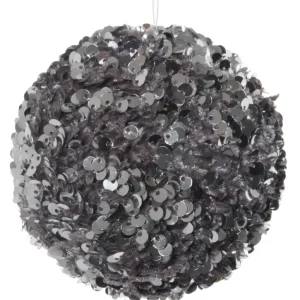 Niska cena BOMBKA CHOINKOWA - SREBRNE CEKINY - 10 CM - SHISHI
