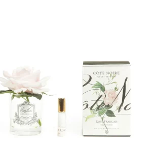 Cote Noire Kwiaty Pachnące, pojedyncza róża French pink w przezroczystym szkle Oferta limitowana