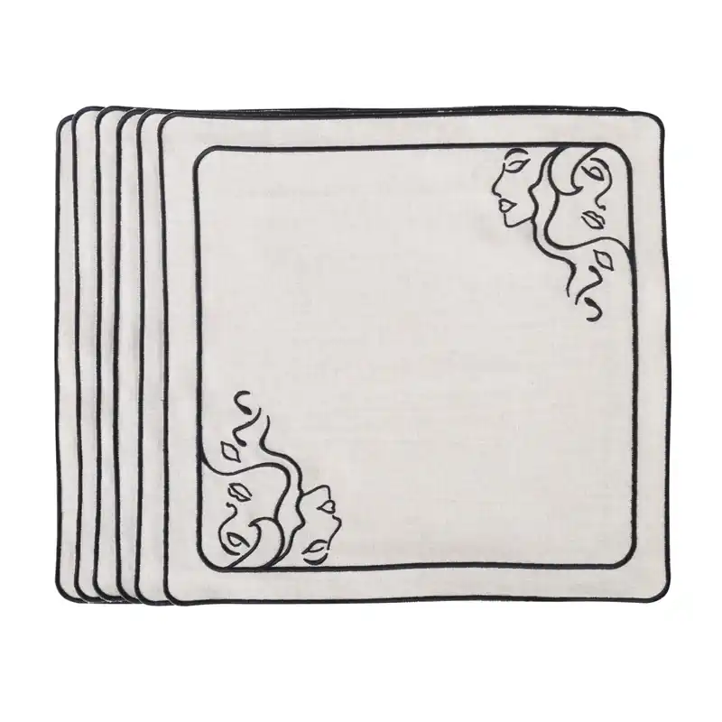 HAFTOWANE SERWETKI VENUS - 6 SZT. - 38.5 x 38.5 CM - ROSEBERRY HOME Kup online