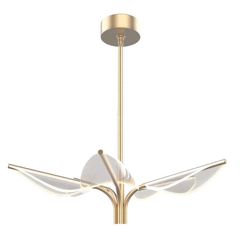 Mała lampa wisząca LED Floriana - Naturalny mosiądz Hit cenowy