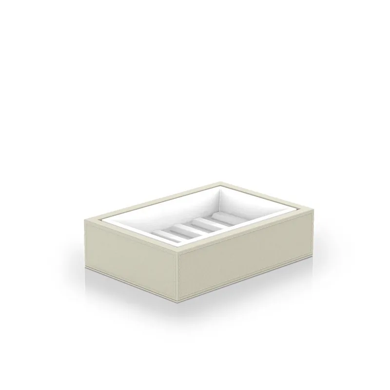 Mydelniczka Decor Walther Sztuczna skóra piaskowa / Biała porcelana Premium