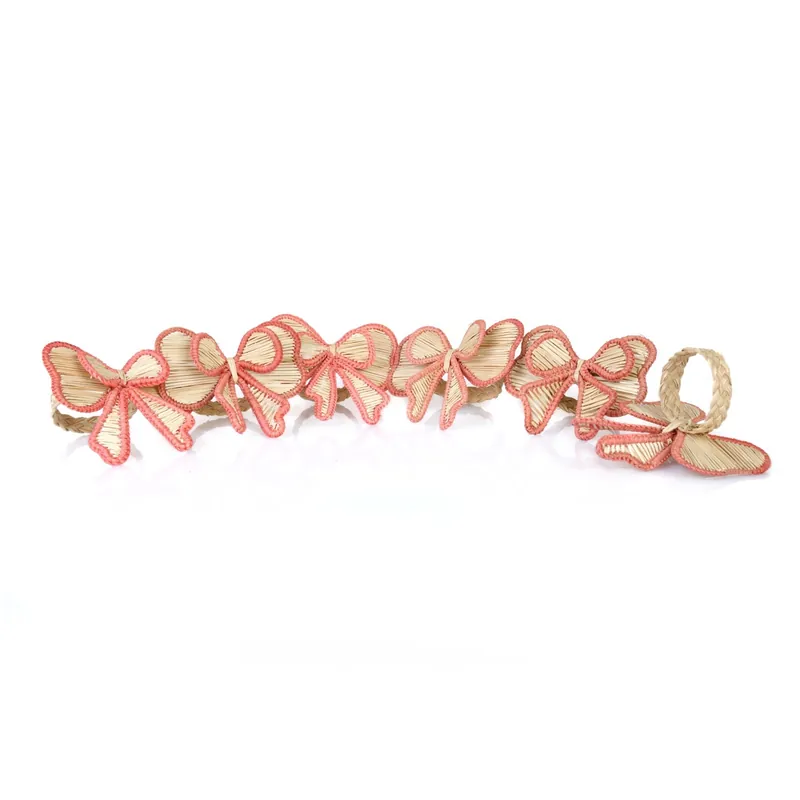 Darmowy zwrot OBRĄCZKI NA SERWETKI PINK BOWS - 6 SZT. - ROSEBERRY HOME