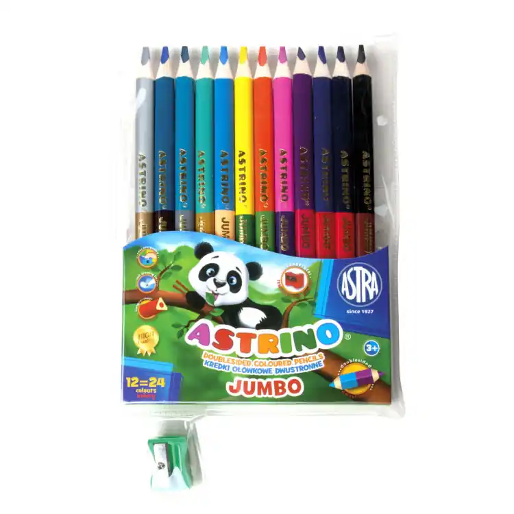 Kredki jumbo ołówkowe dwustronne Astrino1224 kolory Łatwy zwrot