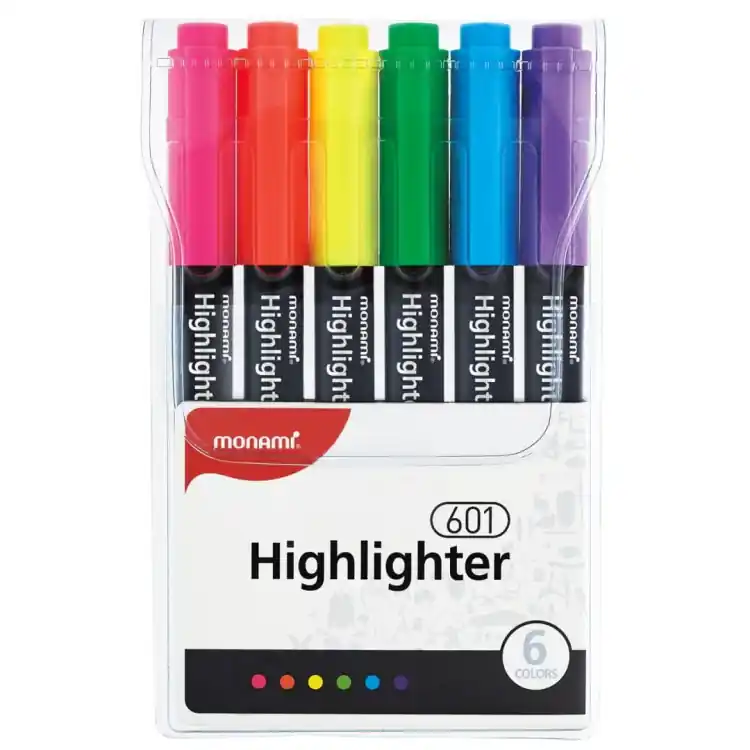 Do wyczerpania zapasów Cienki zakreślacz Highlighter 601 - zestaw 6 kolorów