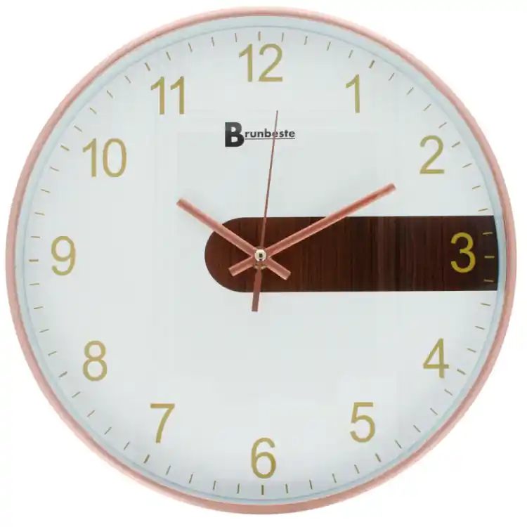 Premium Zegar ścienny okrągły Brunbeste 1826 cichy nowoczesny 30cm