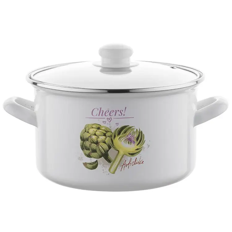 Garnek emaliowany 2 L prosty z pokrywką 16 cm Emalia Pleszew Arti Tylko dziś