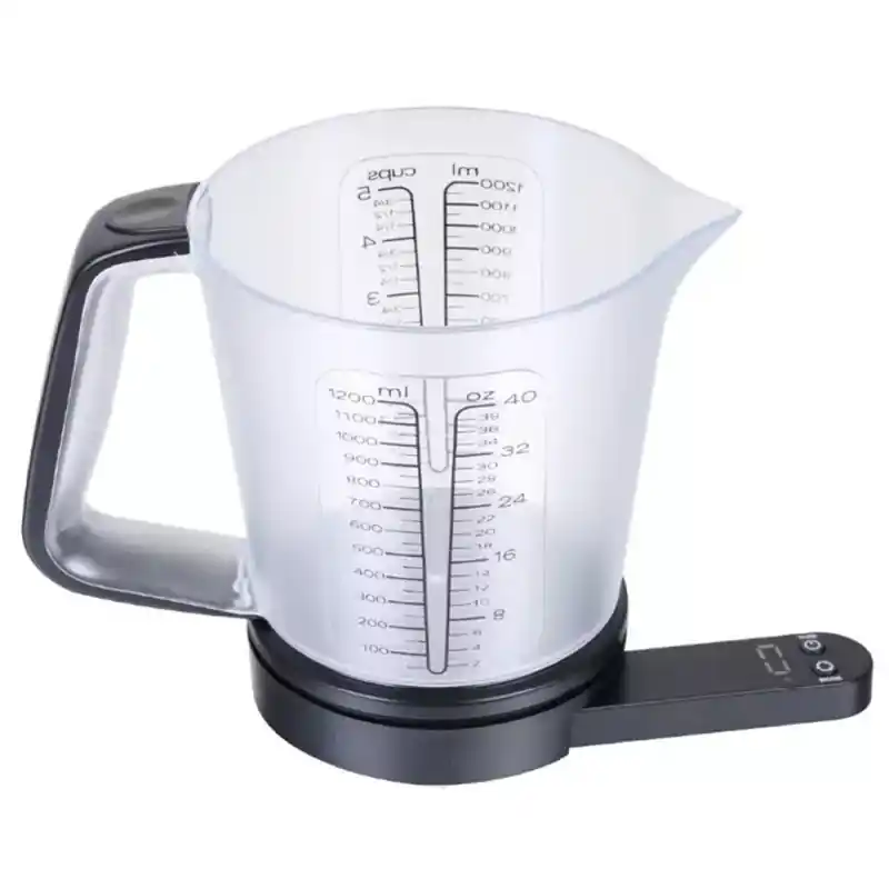 Elektroniczna waga kuchenna z kubkiem pomiarowym 1.5L Kinghoff KH 1829 do 5kg dokładność do 1g Łatwy zwrot