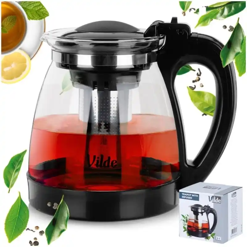 Dzbanek z zaparzaczem do herbaty i naparów ziołowych 2000 ml żaroodporny Vilde Oferta