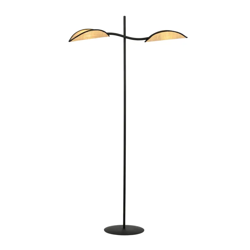 Lampa podłogowa Farang x2 czarno-rattanowa Kup teraz