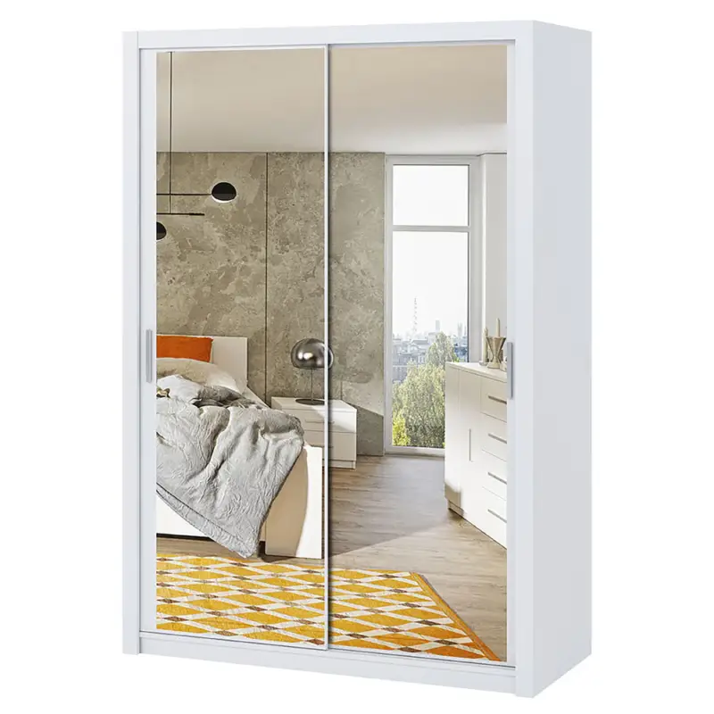 Rabat Szafa Rinker 150 cm z lustrem Biały