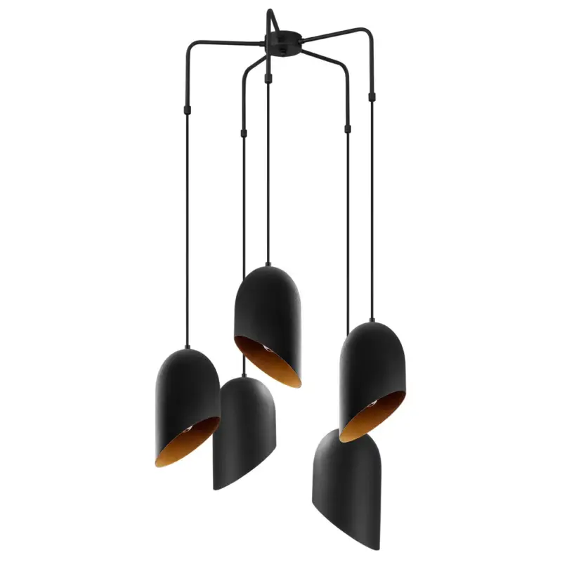 Obniżka ceny Lampa sufitowa Azariah x5 zakrzywiona średnica 12 cm czarna