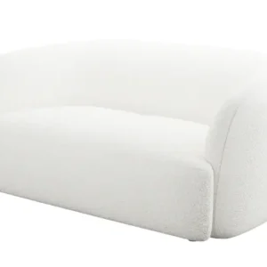 Darmowa dostawa Sofa dwuosobowa Sabanitas biała w tkaninie boucle