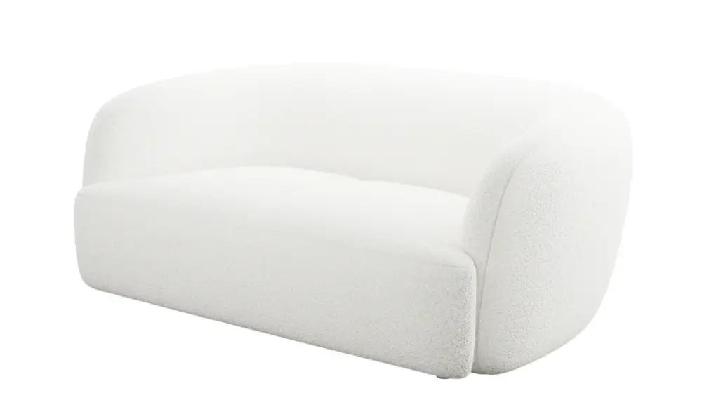 Darmowa dostawa Sofa dwuosobowa Sabanitas biała w tkaninie boucle