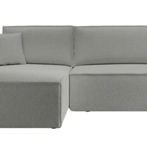Oferta limitowana Narożnik z funkcją spania Farese New L-kształtny z pojemnikiem szary boucle lewostronny