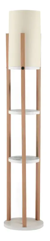 Lampa podłogowa Kumajo z półkami biała okrągła Zniżka