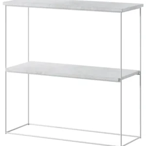 Konsola Toni z półką 80 cm Beton z białymi nogami Wyjątkowa oferta