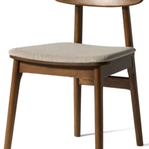 Oferta limitowana Krzesło drewniane Sunfirs dąb palony / beżowe siedzisko